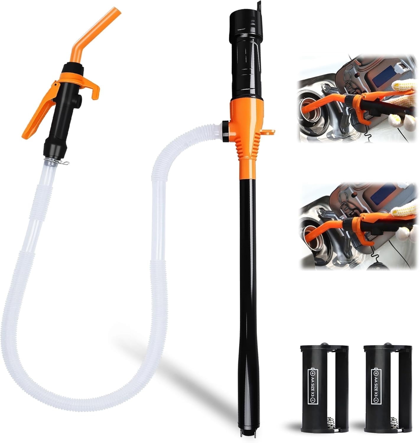 Portable Power Battery Transfer Pump, Battery Powered Siphon Fuel Transfer Pump, Transfer 2.4 GPM Flow Oil Extractor, Easy to Use Hand Fuel Pump, Multi-Use Siphon Fuel Transfer Pump(A)